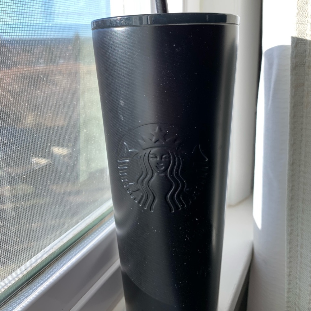 Black matte Starbucks tumbler